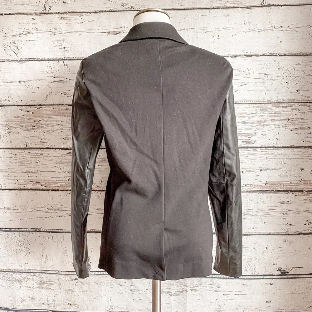 Michael Kors black blazer with faux leather sleeves